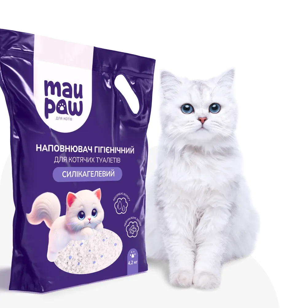 Фото 4 Наповнювач гігієнічний силікагелевий для котячих туалетів MAU PAW