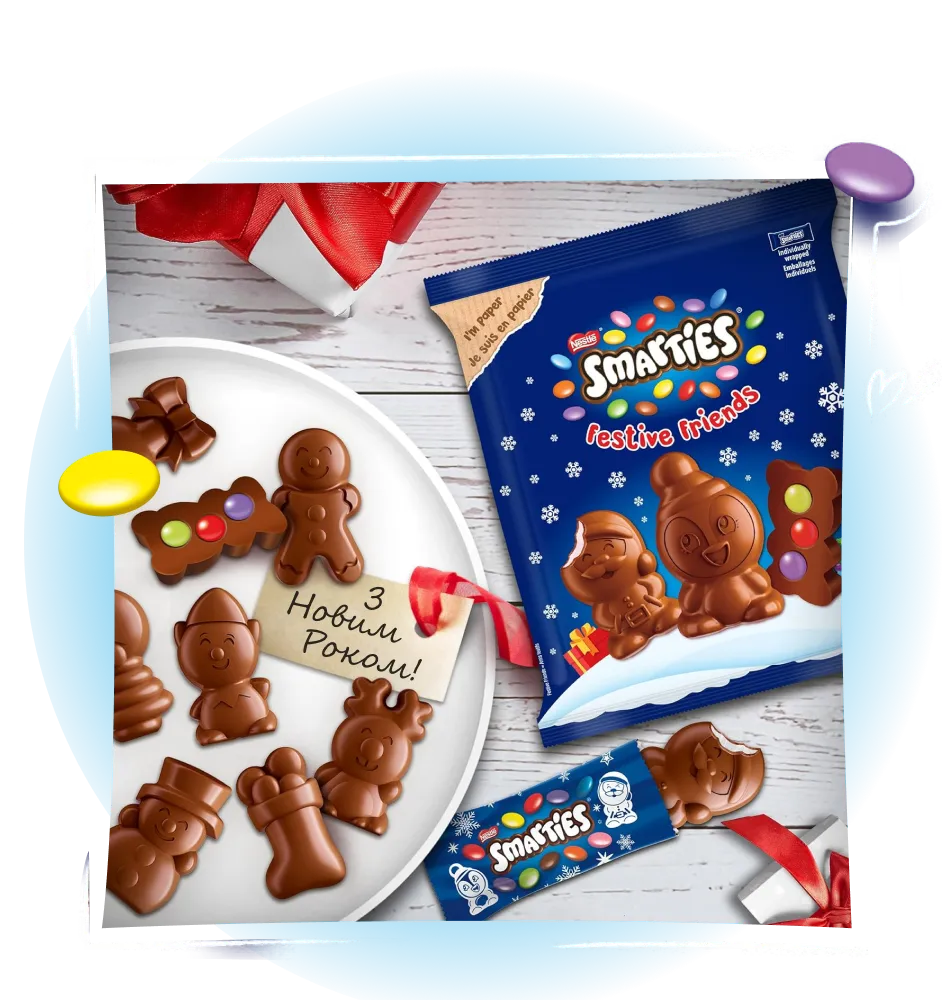 Фото 3 Smarties Молочний шоколад з начинкою драже